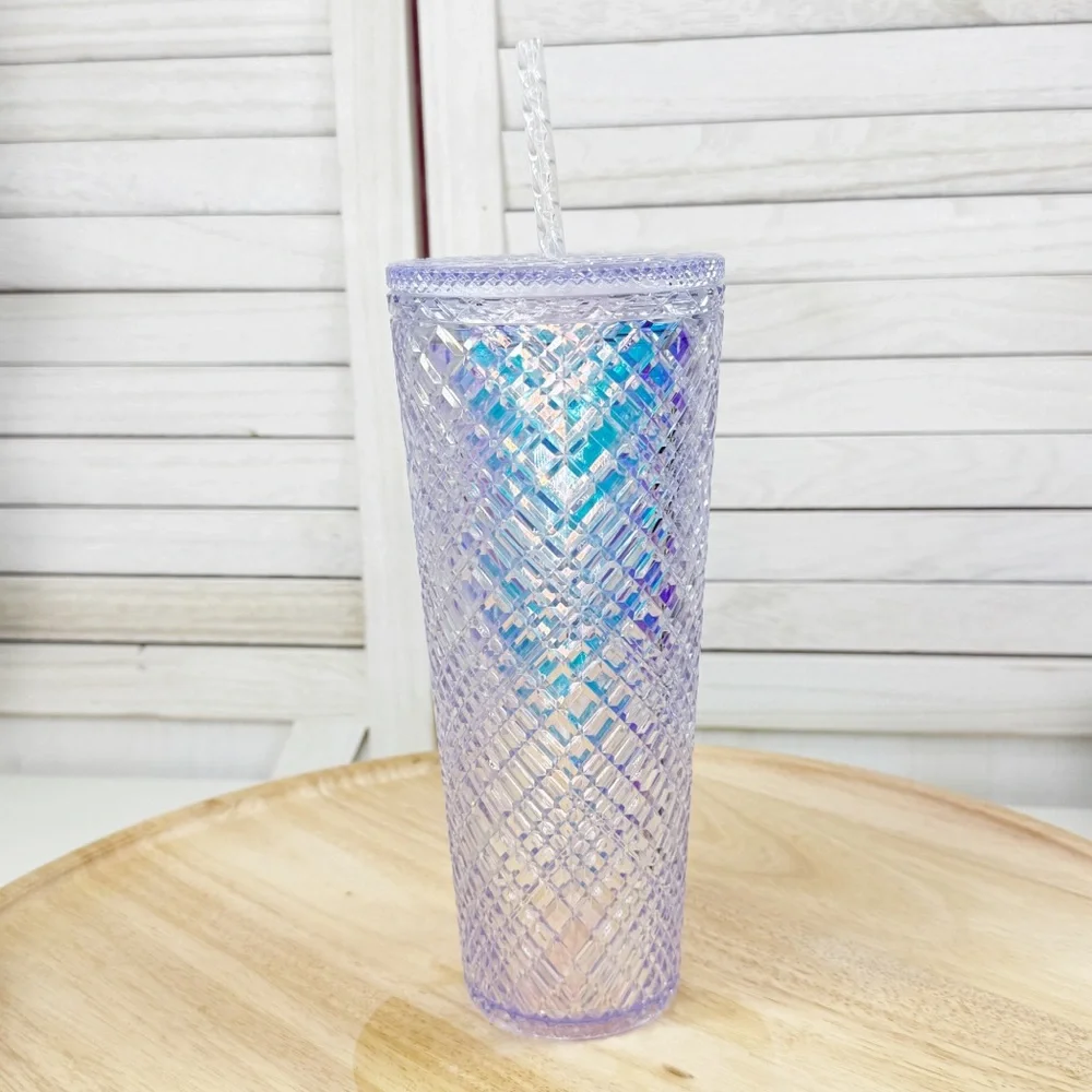 Starbucks Unicorn Clear‎ Iridescent Jewel Cut Tumbler Cup Venti 24oz